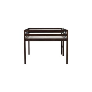 Cama alta de madera maciza de caucho con escalera, estilo loft, tamaño completo - Product Image 3