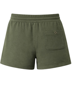 Custom Olive Green Women Sweat Shorts Cotton Fleece Elastic Waist <b>Drawstring</b> Gym Casual Summer Shorts OEM Manufacturer Supplier - Product Image 5