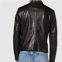 Vestes en cuir pour hommes tendance, coupe ajustée, fermeture éclair, vestes en cuir élégantes pour hommes pour l'automne et l'hiver