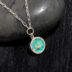 Gorgeous Turquoise Round Shape Gemstone 925 Solid Sterling <b>Silver</b> ODM <b>Charm</b> Pendant Handmade Bezel Setting OEM Fine Jewelry - Product Image 1