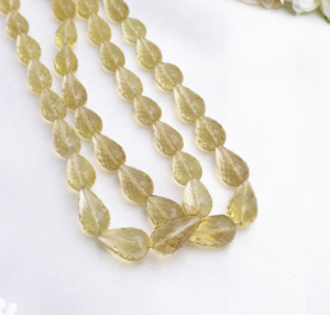 หยดน้ำควอตซ์เลมอนธรรมชาติทรงเหลี่ยม 1 เส้น สำหรับทำเครื่องประดับชั้นดี - Product Image 6