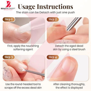 Empujador de Cutículas en Forma de Lazo, Empujador de Cutículas para Pretratamiento, Empujador de Cutículas Redondo de Acero Inoxidable con Estuche de Cuero PU - Product Image 5