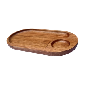 Bandeja Ovalada de Madera Natural para Servir, Plato Decorativo Rústico para Cocina, Mesa de Comedor, Mesa de Centro, Hogar, Restaurante - Product Image 1