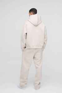 Sweat-shirt à capuche pour homme, couleur unie, manches longues, coupe décontractée, poids moyen, 100% coton, vêtement d'automne avec poche - Product Image 3