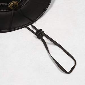 Sombrero de Vaquero de Cuero, Estilo Occidental, para Montar al Aire Libre, Protección Solar, Transpirable, Ajustable, Vintage, Hecho a Mano, Calidad Premium - Product Image 2