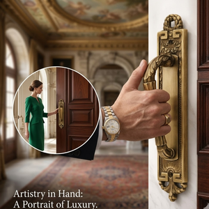 Manija de Puerta Moderna de Latón con Diseño de Cazador de Ciervos de Lujo |   Manija de Puerta Exterior Personalizable de 20 Pulgadas para Hotel - Product Image 4