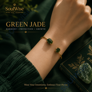 Brazaletes/Kadde de Jade Verde Crudo con Doble Puño para Mujer, Regalo Étnico - Product Image 2