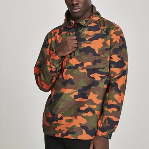 Custom <b>Camo</b> Windbreaker <b>Jacket</b> Lightweight <b>Waterproof</b> Hooded Outdoor Pullover OEM Manufacturer - Product Image 1