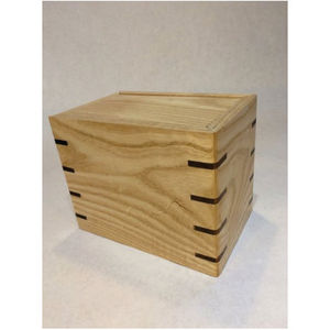 Artisan Solid <b>Wood</b> Memorial Urn with Walnut Spline Accents Modern Minimalist Ash Casket for Home or Burial Handmade <b>Keepsake</b> <b>Box</b> - Product Image 1