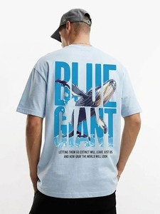 Camiseta Oversize de Algodón para Hombre con Hombros Caídos, Manga Corta, Estampado Gráfico en Contraste, Estilo Urbano Casual, Top Holgado - Product Image 4