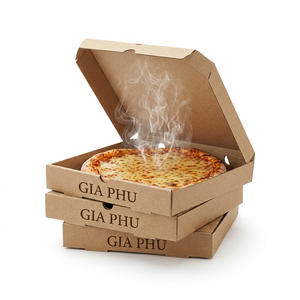 Disposable Embossed Corrugated Pizza Boxes Food Grade Custom <b>Printed</b> <b>Packaging</b> for Restaurant <b>and</b> Catering Delivery Service Use - Product Image 3