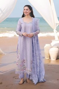 ชุดสلوارคามีซผ้าเรยอนสีลาเวนเดอร์สำหรับผู้หญิง ทรงหลวมยาวถึงพื้น สไตล์ชาติพันธุ์อินเดีย ปากีสถาน เหมาะสำหรับงานแต่งงาน - Product Image 5