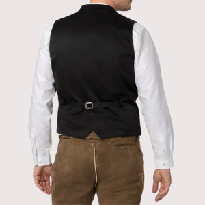 Chaleco Tradicional Bávaro Alemán para Hombre, Estilo Casual Elegante, Reversible, Transpirable, con Cuello Mao, para Otoño - Product Image 2