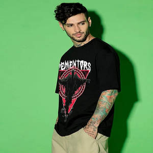 T-shirt pour homme en coton uni, à séchage rapide, respirant, tendance, ample, à épaules tombantes, manches courtes - Product Image 2