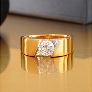 1.03 CT Lab Grown Oval Cut Diamond Mens <b>Ring</b> VVS-VS DEF Solitaire <b>Wedding</b> Band 14K Yellow White Gold <b>Cushion</b> Cut Diamond Clarity - Product Image 1