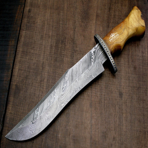 Couteau de chasse robuste pour l'extérieur, lame fixe, outil de survie et de camping, lame durable en acier Damas, fabrication DIY, OEM, ODM, vente en gros - Product Image 1