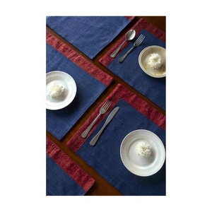 Solid Royal Blue Plain Embroidered Summer Placemat Wedding Party <b>Dining</b> Decor Linen <b>Table</b> Mat Kitchen Accessories <b>Table</b> Napkin - Product Image 1