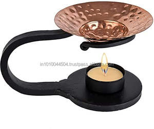 Ensemble de brûleur à encens en métal écologique de haute qualité avec bol en cuivre doré, style moderne et antique - Product Image 1