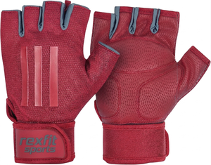 Professional Lifting Gloves with Wrist Support for Strength and Gym Training Rexfit Professional Finger Durable Half Finger Gym - Product Image 2