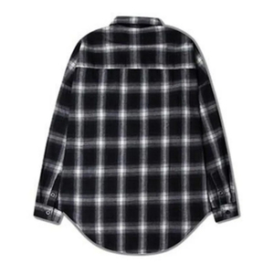Ropa Urbana Personalizada, Nuevo Diseño, Talla Estadounidense, Camisas de Franela de Manga Larga, Camisas a Cuadros Blancas y Negras, Ropa de Otoño, Camisa de Franela - Product Image 2