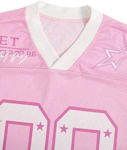 Camiseta Deportiva Oversize de Fútbol Americano para Mujer, de Malla, Manga Larga, Estampado 01, Estilo Urbano, Cuello en V, Transpirable, con Logotipo Personalizado - Product Image 2