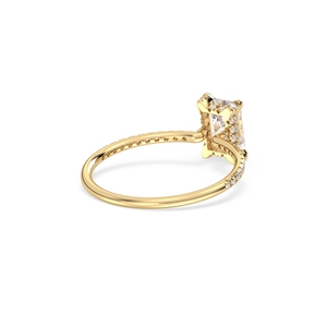 REYES Fashionable 925 Sterling Silver with 14K Yellow Gold Plated GRA Certified Moissanite Ring Perfect Wedding <b>Gift</b> For Women - Product Image 4