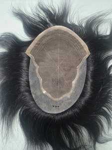 Prothèse capillaire Lace Front en cheveux humains 100% vierges Remy indiens, texture 28mm, base en dentelle et PU, 100-200g, densité 150%, Taz Hair - Product Image 6