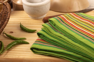 Serviettes de cuisine et de salle de bain en coton abstrait, rectangulaires, tissées, multicolores vertes, lavables en machine, ensemble écologique, hypoallergéniques - Product Image 5