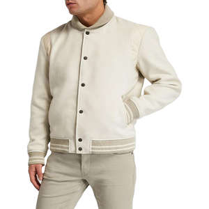 เสื้อแจ็คเก็ตวาร์ซิตี้ทรงสลิมฟิตสำหรับผู้ชาย แฟชั่นระดับพรีเมียมสไตล์วิทยาลัย เสื้อโค้ทเลตเตอร์แมนสำหรับบาสเกตบอล มีบริการ OEM - Product Image 1