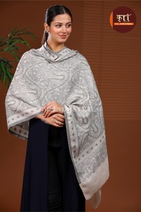 Handmade <b>Wool</b> Paisley Solid Color Shawl Ethnic Scarf Floral Pattern <b>Wrap</b> for Home Decor Winter - Product Image 3