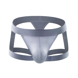 Jockstrap de Cuero para Hombre, Negro, Cintura Baja, Ropa Interior Sexy, Diseño Tentador - Product Image 5