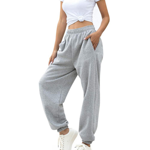 <b>Women's</b> Gray Sweatpants Custom Fit Ankle-Length Casual With Pockets Solid Color 100% Cotton Fleece Warm Sweatpants For <b>Women's</b> - Product Image 1
