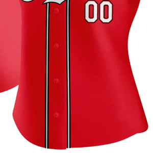 Men Red White Black Authentic Baseball Jersey Button Front Team Shirt Performance <b>Athletic</b> Game Day Practice Sports Uniform Wear - Product Image 5