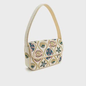 Bolso de Mano de Lino Bordado a Mano, Casual, de Lujo, para Viaje, con Asa Tipo Baguette, Colorido, Resistente, Accesorio de Moda Diaria - Product Image 1