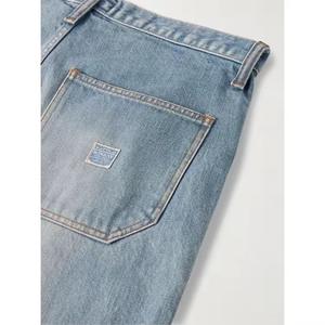 2025 Summer Vintage Patchwork Denim <b>Men's</b> Streetwear Straight Leg Mid Waist Button Fly Windproof Breathable Jeans <b>Shorts</b> - Product Image 5