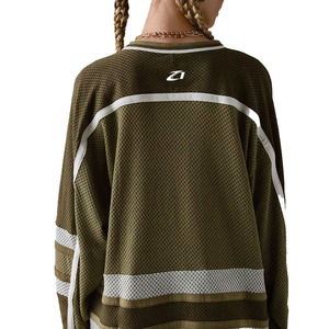 Camiseta Deportiva Informal de Fútbol Americano para Mujer, de Manga Larga, Holgada, Transpirable, Estilo Urbano, Fabricante de Ropa Personalizada - Product Image 4