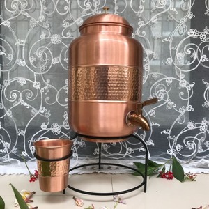 Dispensador de Agua de Cobre Negro con Grifo y Tapa, Diseño Tradicional Chino, Gran Capacidad, Juego de Bebidas para Fiestas en Casa y al Aire Libre - Product Image 3