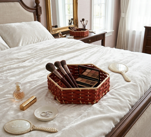 Panier de rangement en rotin vintage Weavora Terrava - Design tissé artisanal, gain de place et multifonctionnel pour la décoration de la maison - Product Image 2