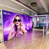 Toile de fond portable pour salon professionnel Lintel, stand d'exposition publicitaire, boîte à lumière en tissu tendu rétroéclairée par LED, affichage rétroéclairé SEG