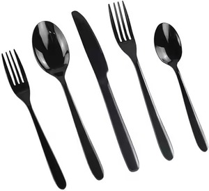 Juego de cubiertos contemporáneo de metal, cuchara y tenedor, juego de cubiertos de acero inoxidable de alta calidad para uso en catering. - Product Image 3