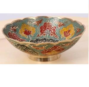 Tazón de servir de metal de lujo de primera calidad, nuevo, con diseño impreso y acabado en esmalte, para servir frutas, proveedor de la India. - Product Image 4