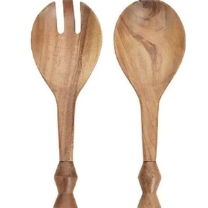 ช้อนไม้ทำมือ ทนทาน ใช้งานได้ยาวนาน ทำจากไม้ธรรมชาติ เหมาะสำหรับคน ตี ผสมข้าว แกง ซอส อุปกรณ์ครัวที่สมบูรณ์แบบ - Product Image 1