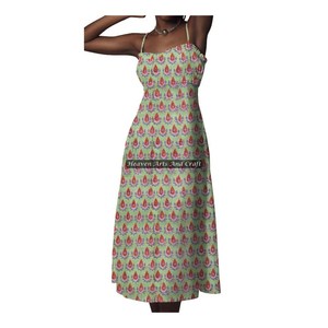 Nuevo Vestido Túnica Estilo Bohemio Indio de Algodón con Tirantes Finos, Estampado Floral, Transpirable, Diseño para Mujer, Ropa de la India - Product Image 2