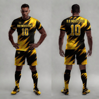 Maillots de football imprimés dégradé marbre blanc et bleu, couleurs personnalisées, 100 % polyester, taille élastique, manches courtes, vente en gros, directement de l'usine OEM