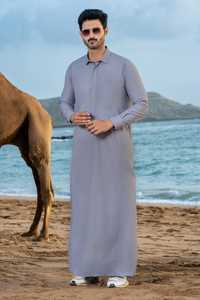 Túnicas Islámicas para Hombre, Ropa Tradicional Musulmana, Jubba Thobe para Hombre, Color Sólido, Venta Caliente, MOQ Bajo - Product Image 2
