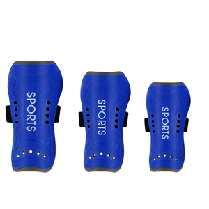 Protège-tibias de sport bleus taille M, légers, protection pour adultes, toutes saisons, fermeture auto-agrippante - Product Image 2