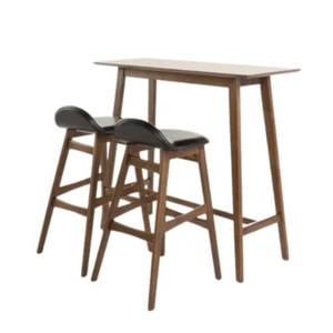 Ensemble de table et chaises de bar de style européen, chaise de bar en bois massif de haute qualité avec table, tabouret haut pour la cuisine, meubles de bar à domicile - Product Image 5