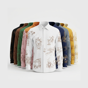 Camisa de Vestir Casual de Manga Corta Transpirable al por Mayor, Diseño Personalizado Estampado, Ropa de Playa de Verano, Camisa de Vestir Ligera de Corte Holgado - Product Image 1