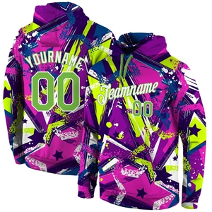 Vente en gros directe, Nouveau design industriel, Sweat à capuche pour homme, motif 3D abstrait à traçage abstrait, vert, or vieilli et blanc, sur mesure - Product Image 4