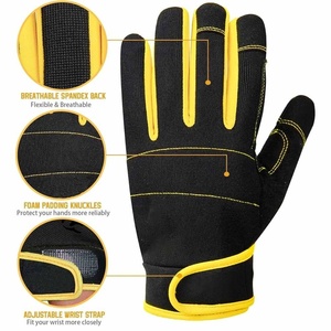 Guantes de Seguridad Mecánicos Amara de Cuero Sintético con Puño Elástico, Resistentes a la Abrasión y al Calor, Duraderos, para Uso General - Product Image 5